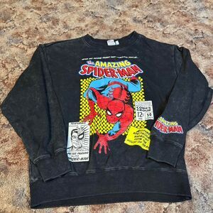 Marvel Spiderman black crewneck sweatshirt Comic print Size Medium